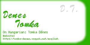 denes tomka business card