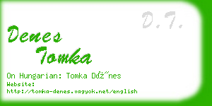 denes tomka business card